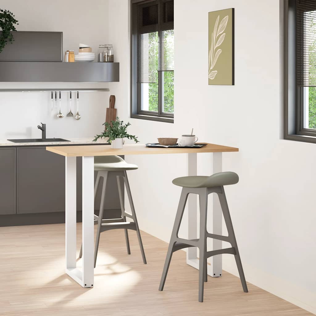 Noge za barski stol U-oblika 2 kom Bijele 60 x (100-101) cm Čelik