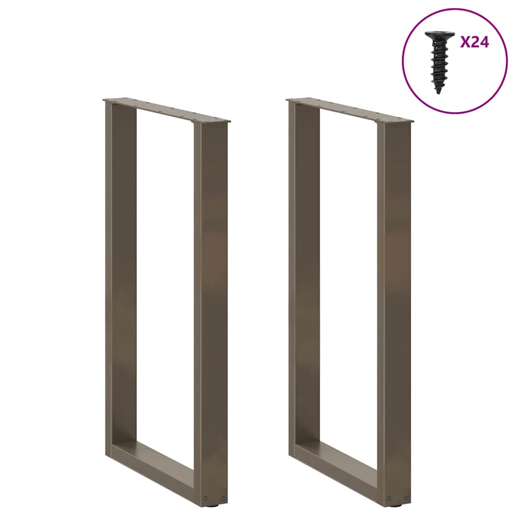 Noge za barski stol U-oblik 2 kom Prirodni čelik 60 x (100-101) cm Čelik