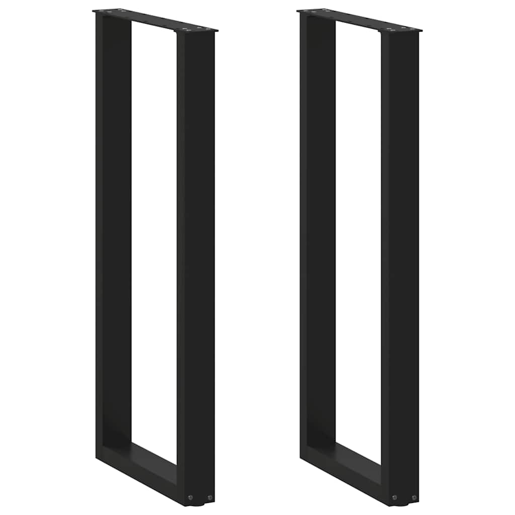 Noge za barski stol U-oblika 2 kom Crne 40 x (110-111) cm Čelik