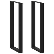 Noge za barski stol U-oblika 2 kom Crne 40 x (110-111) cm Čelik