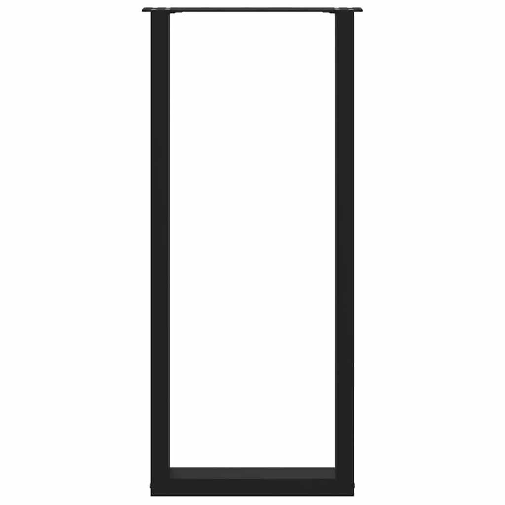 Noge za barski stol U-oblika 2 kom Crne 40 x (110-111) cm Čelik