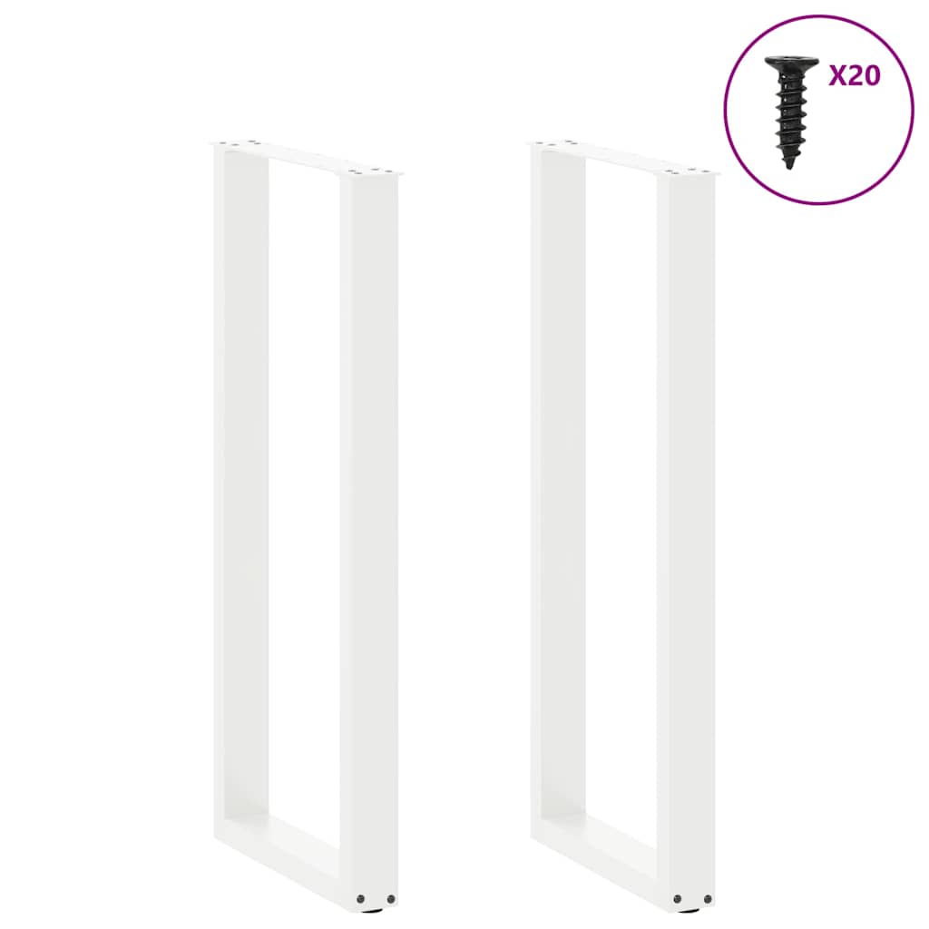 Noge za barski stol U-oblika 2 kom Bijele 40 x (110-111) cm Čelik