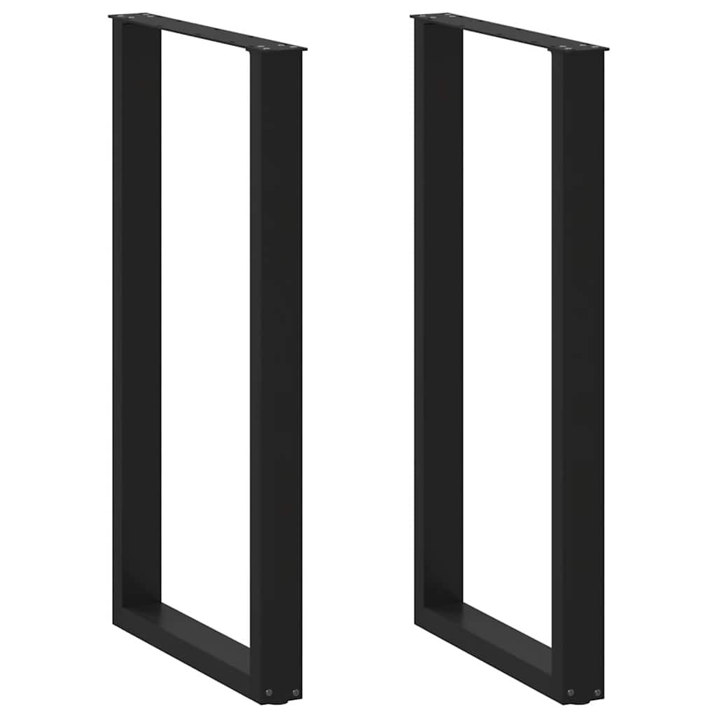 Noge za barski stol U-oblika 2 kom Crne 60 x (110-111) cm Čelik