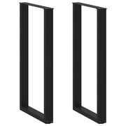 Noge za barski stol U-oblika 2 kom Crne 60 x (110-111) cm Čelik