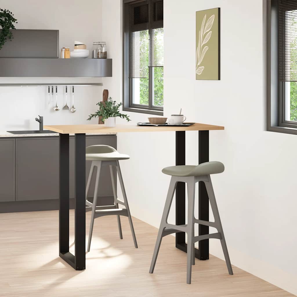 Noge za barski stol U-oblika 2 kom Crne 60 x (110-111) cm Čelik