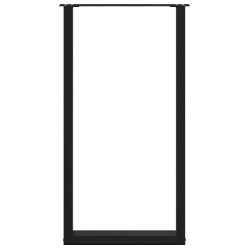 Noge za barski stol U-oblika 2 kom Crne 60 x (110-111) cm Čelik