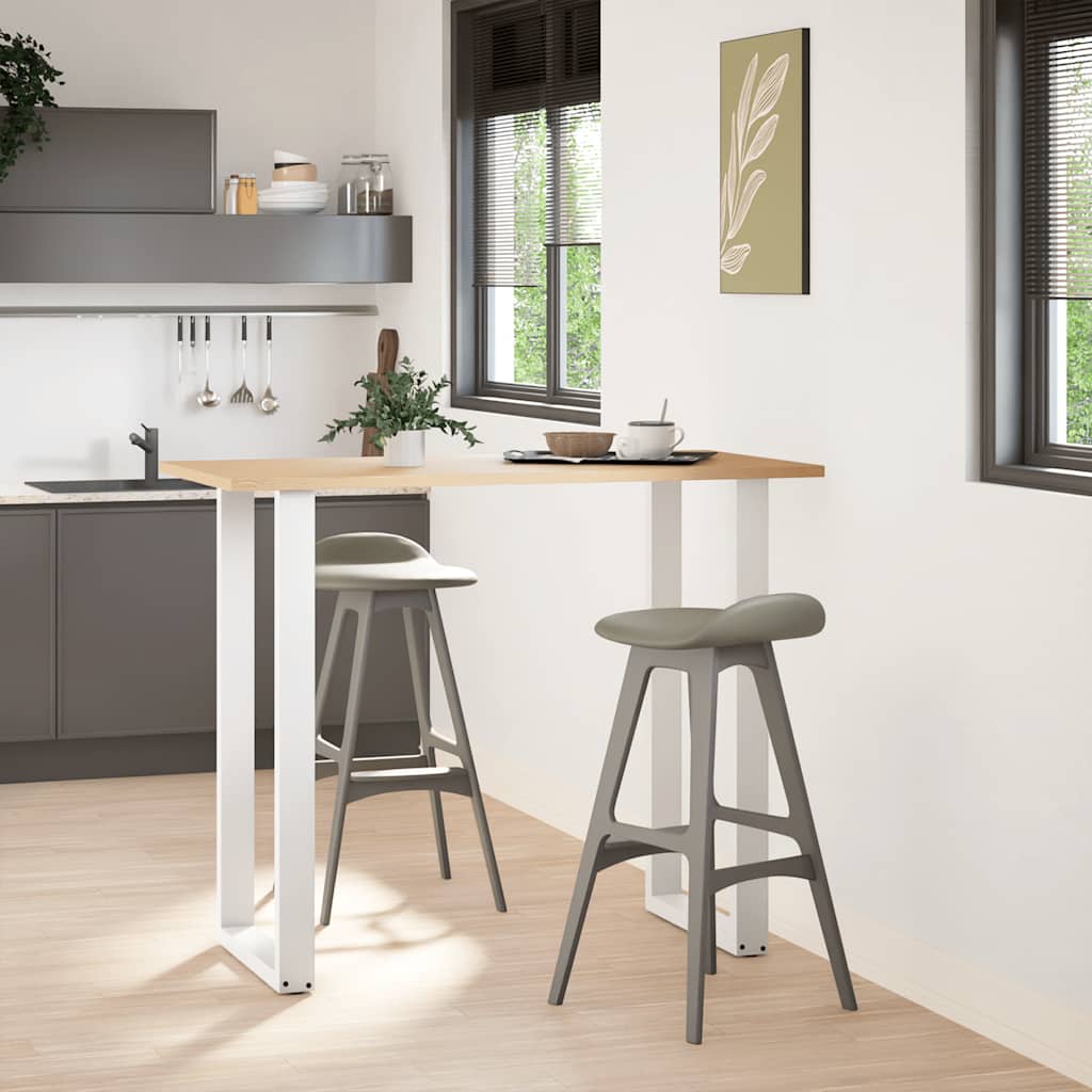 Noge za barski stol U-oblika 2 kom Bijele 60 x (110-111) cm Čelik