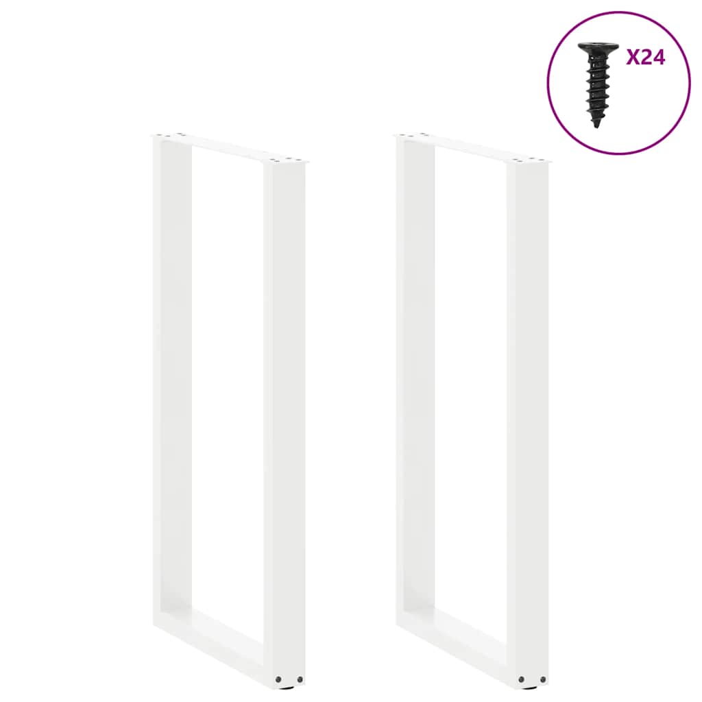 Noge za barski stol U-oblika 2 kom Bijele 60 x (110-111) cm Čelik
