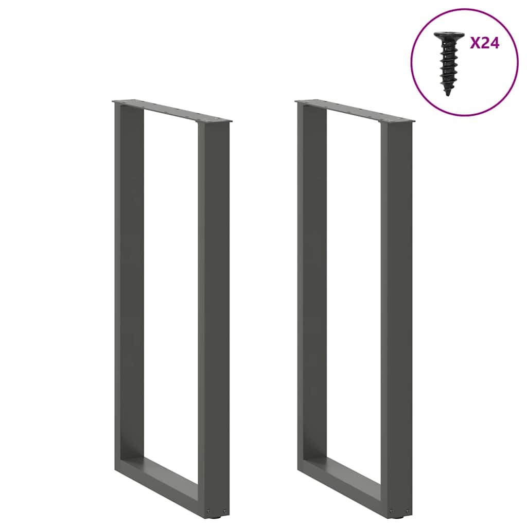Noge za barski stol U-oblika 2 kom antracit 60 x (110-111) cm čelik