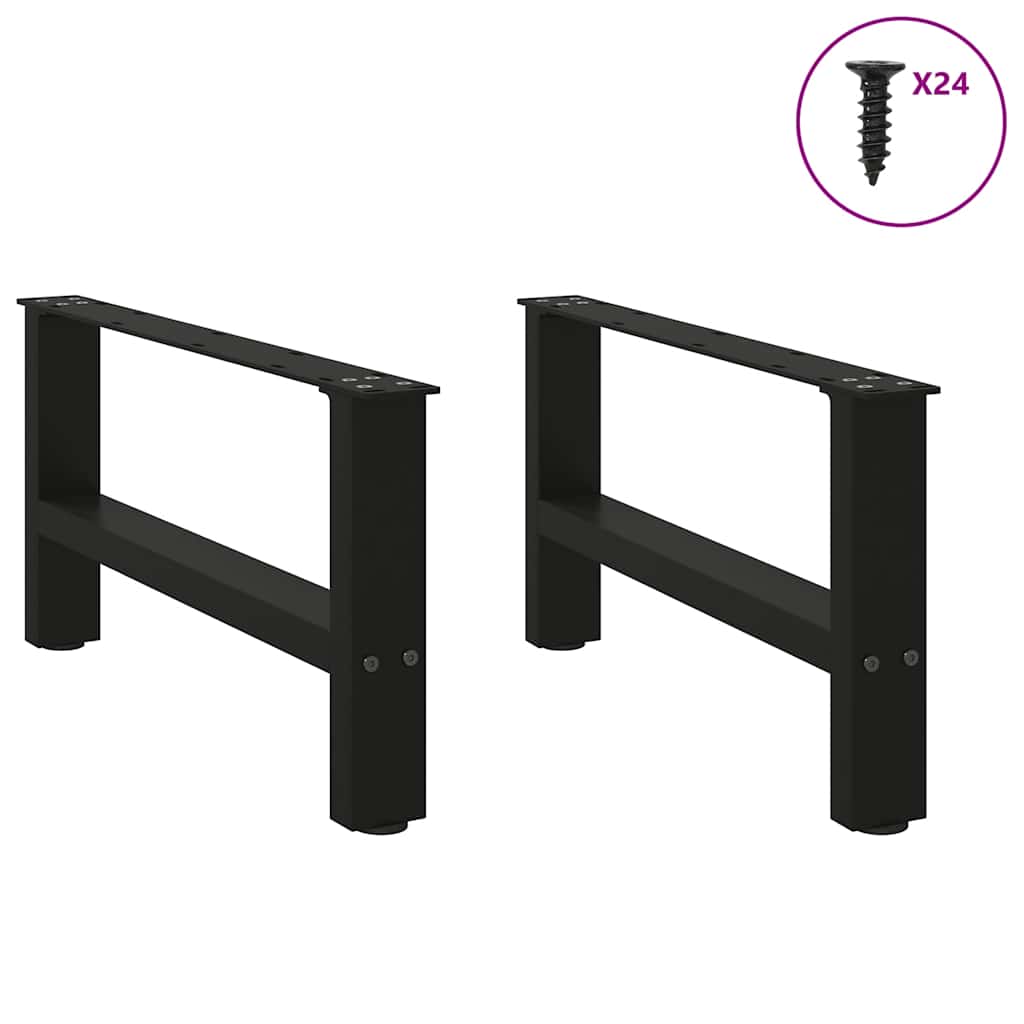Noge za klub stolić crne 2 kom 60 x (30-31) cm čelik