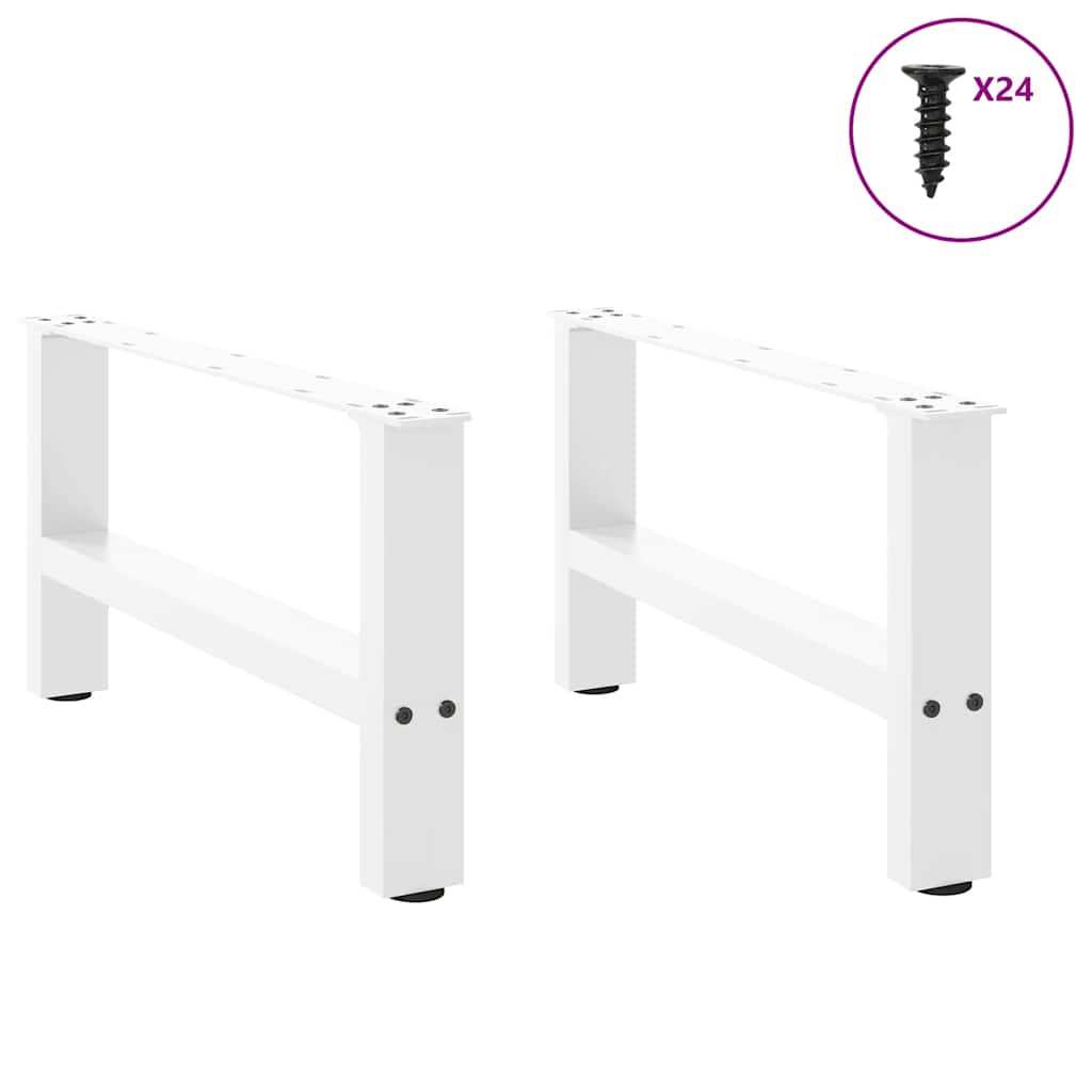 Noge za klub stolić bijele 2 kom 60 x (30-31) cm čelik