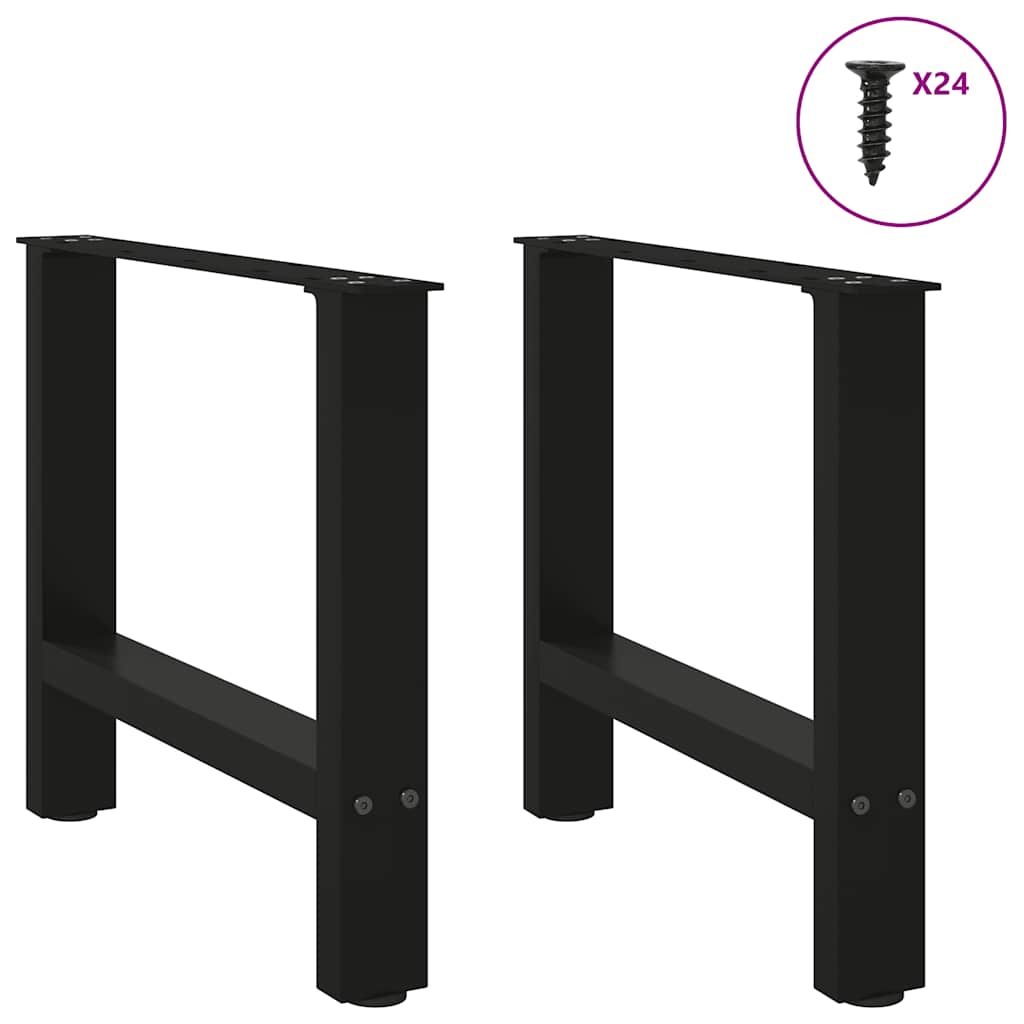 Noge za klub stolić crne 2 kom 60 x (42-43) cm čelik