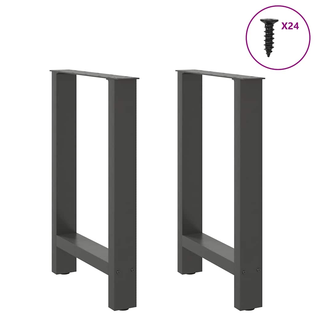 Noge za blagovaonski stol antracit boje 2 kom 60 x (72-73) cm čelik