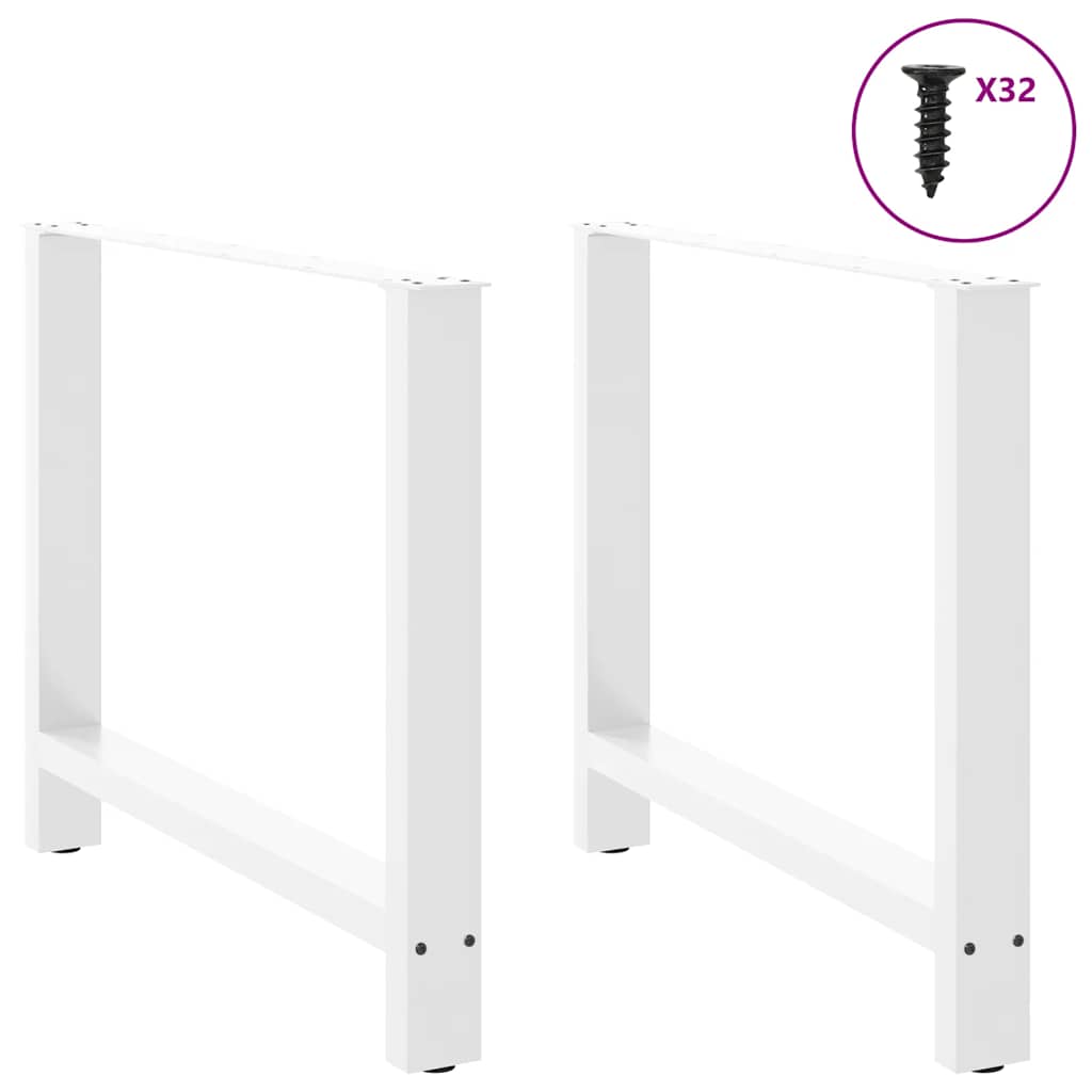 Noge za blagovaonski stol bijele 2 kom 90 x (72-73) cm čelik