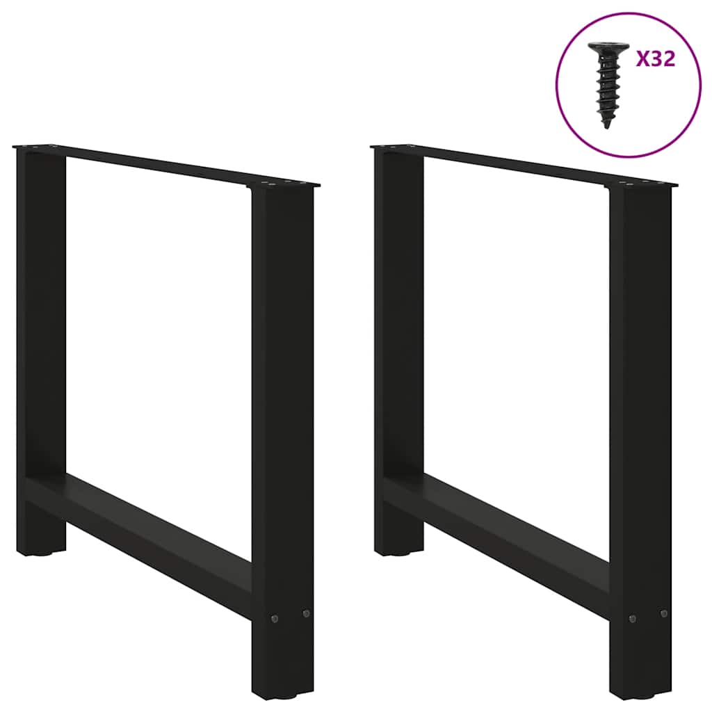 Noge za blagovaonski stol Crne 2 kom 100 x (72-73) cm Čelik