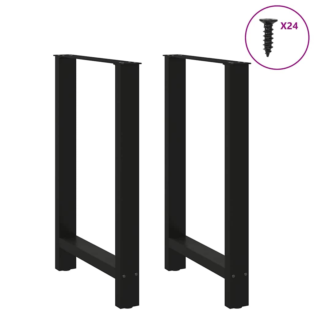 Noge za barski stol Crne 2 kom 60 x (90-91) cm Čelik