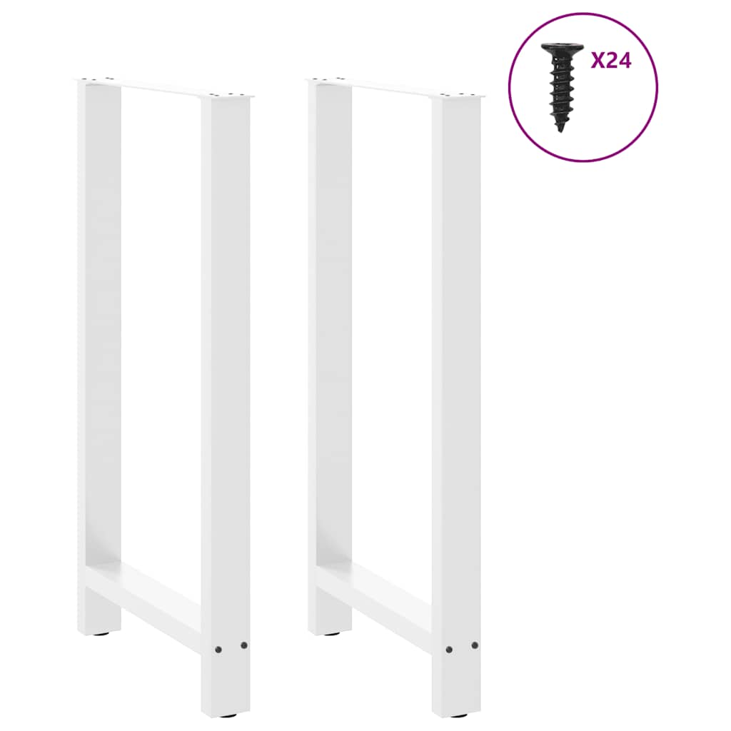 Noge za barski stol Bijele 2 kom 60 x (110-111) cm Čelične