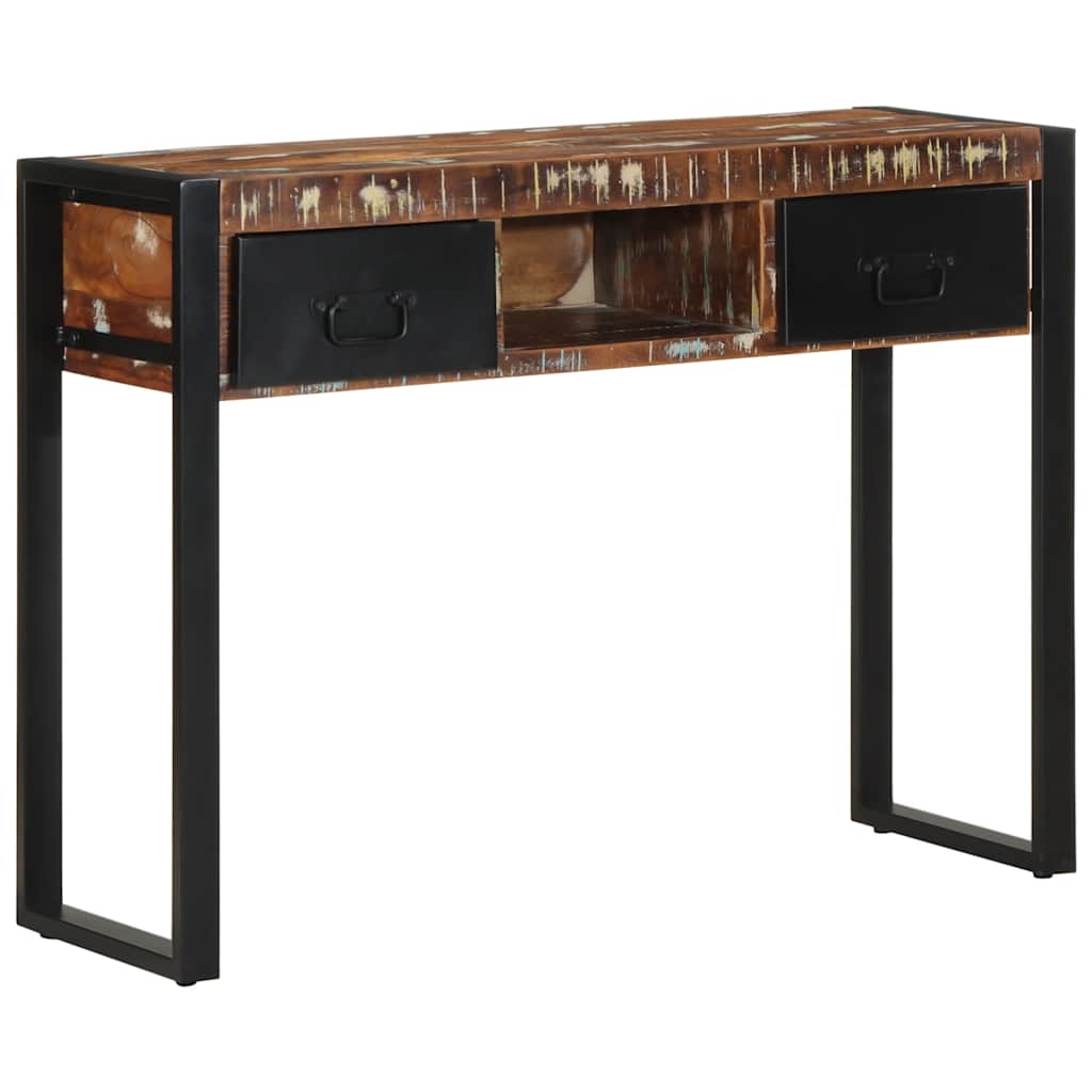 Konzolni stol Višebojni 100x35x75 cm puno drvo obrađeno
