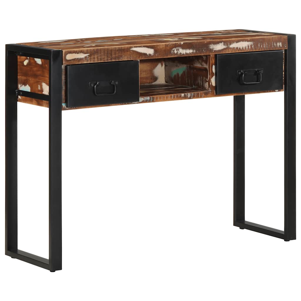 Konzolni stol Višebojni 100x35x75 cm puno drvo obrađeno
