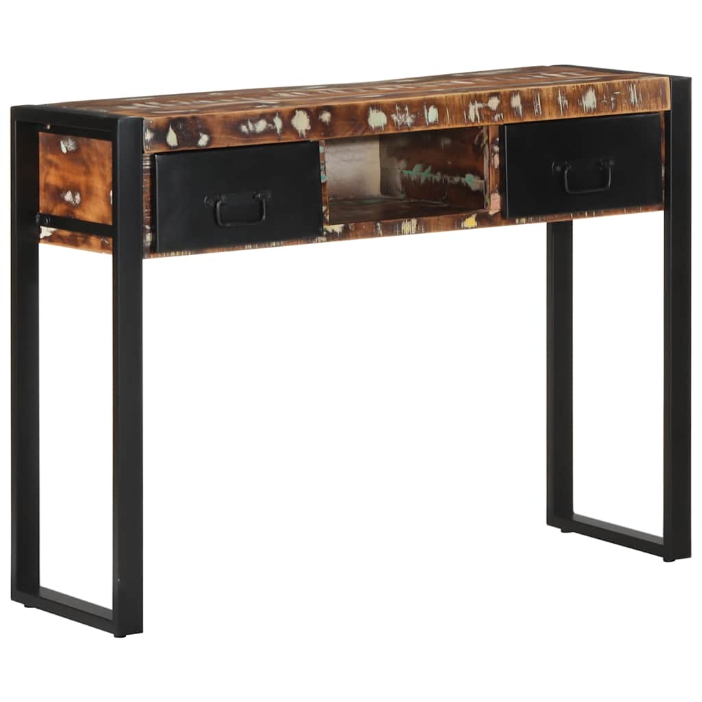 Konzolni stol Višebojni 100x35x75 cm puno drvo obrađeno