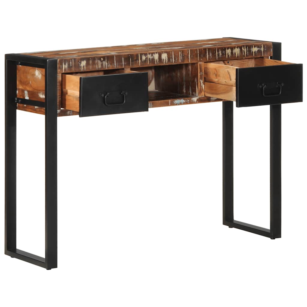 Konzolni stol Višebojni 100x35x75 cm puno drvo obrađeno