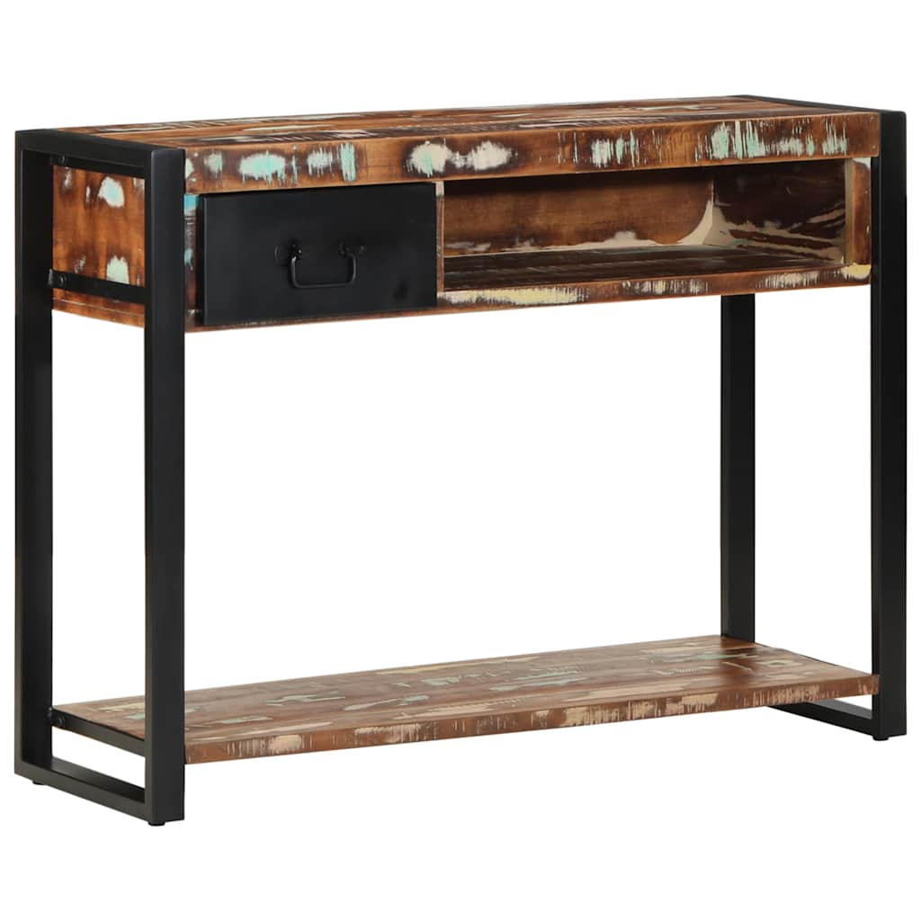 Konzolni stol Višebojni 100x35x75 cm puno drvo obrađeno