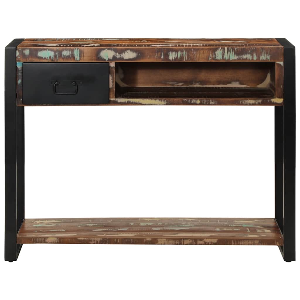 Konzolni stol Višebojni 100x35x75 cm puno drvo obrađeno
