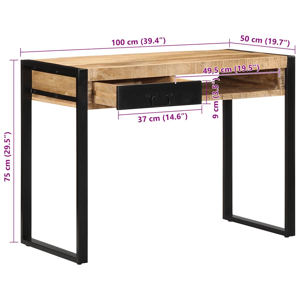 Radni stol 100x50x75 cm Puno grubo drvo Mango