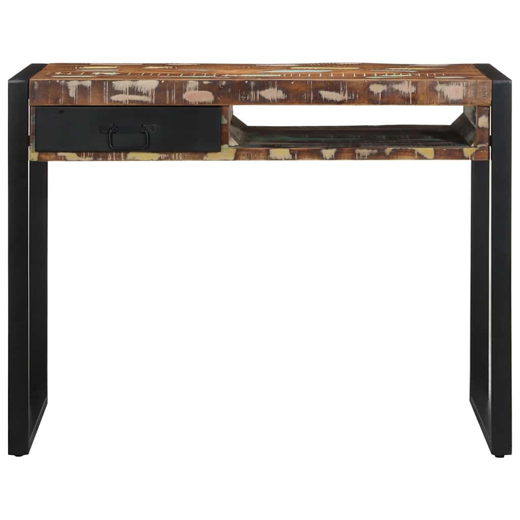 Višebojni radni stol 100x50x75 cm Obrađeno puno drvo