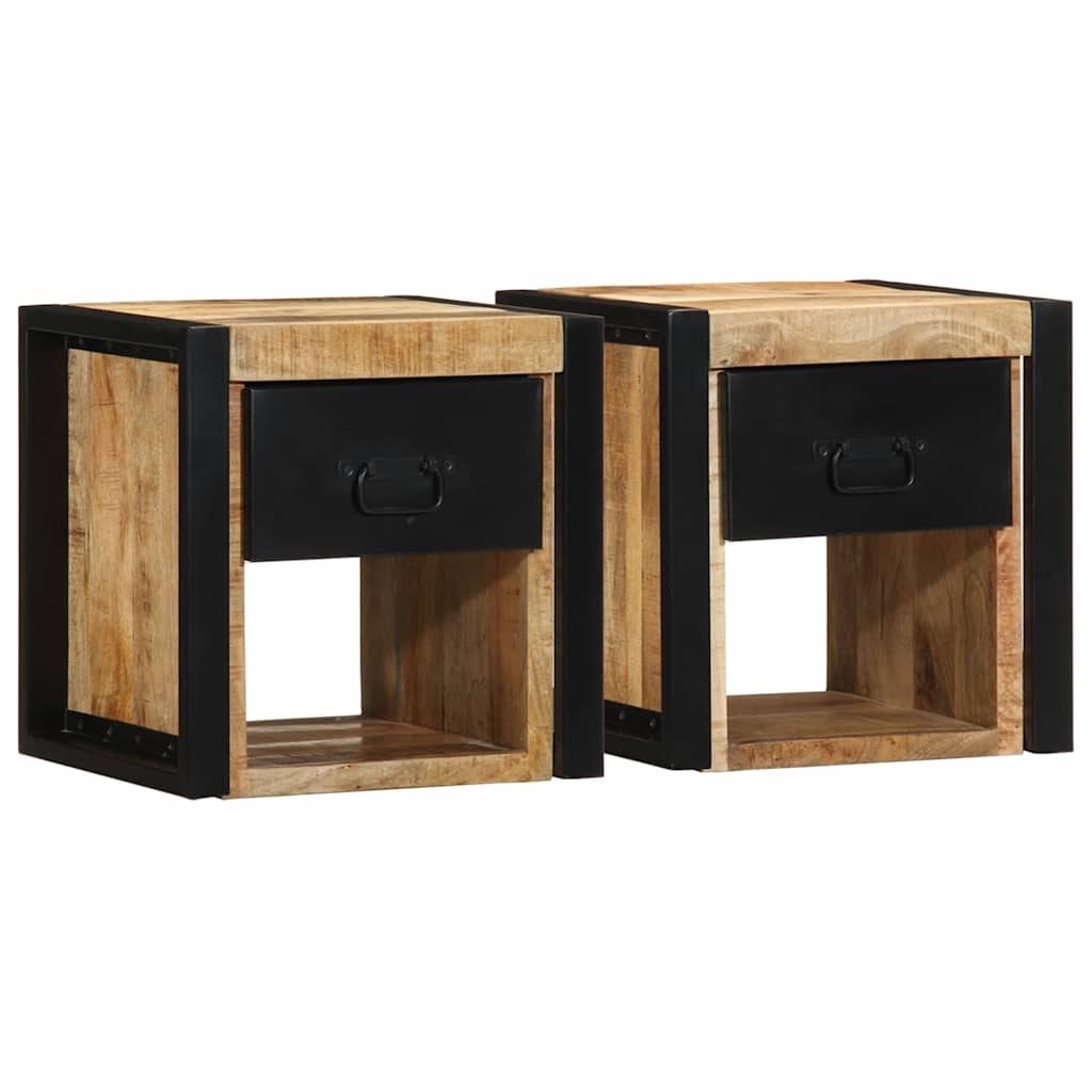 Noćni ormarići 2 kom 40x35x40 cm Puno grubo drvo Mango
