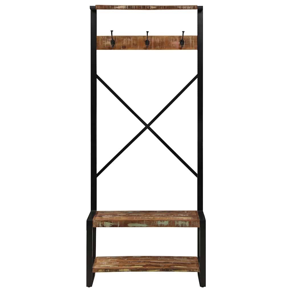 Stalak za odjeću Višebojni 80x40x190 cm puno drvo obrađeno