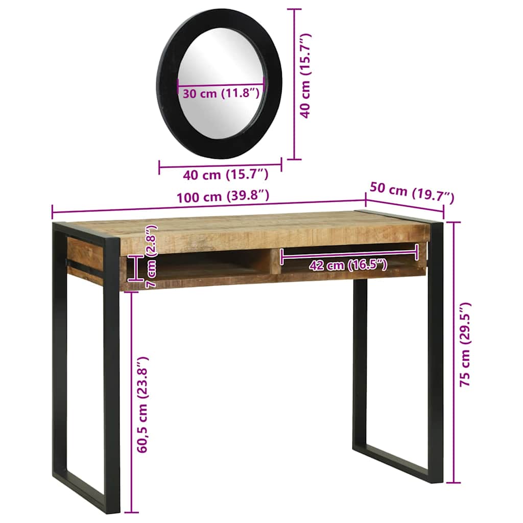Toaletni stol Smeđa 100 x 50 x 75 cm Čvrsto drvo manga