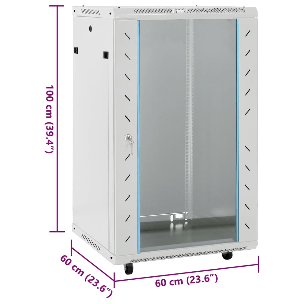 Komunikacijski ormarić 18U 19" IP20 sivi 60 x 60 x 100 cm