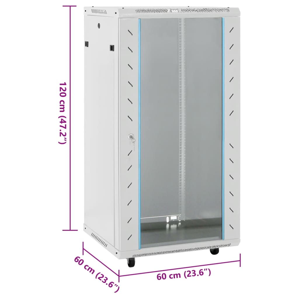 Komunikacijski ormarić 22U 19" IP20 sivi 60 x 60 x 120 cm