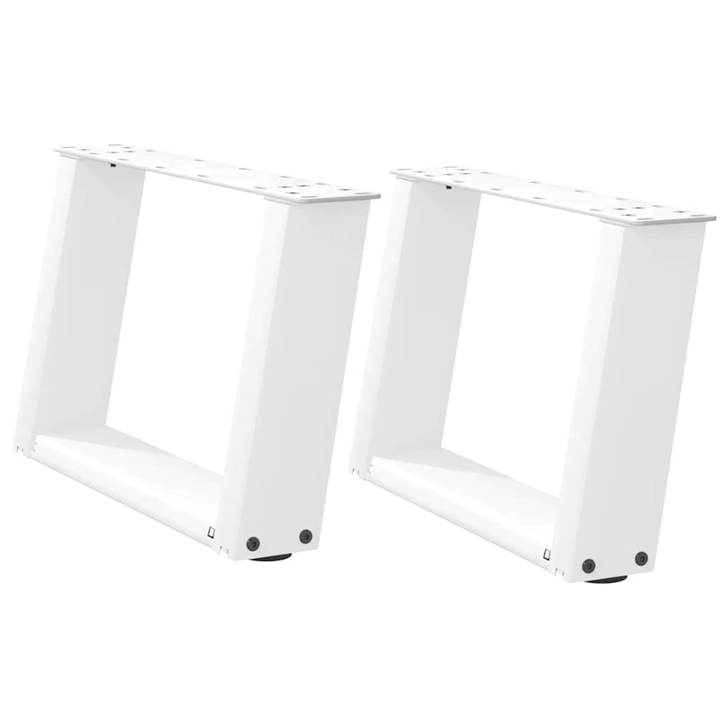 Noge za klub stolić U-oblik 2 kom Bijele 40 x (30-31) cm Čelik