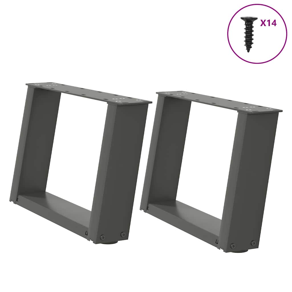 Noge za klub stolić U-oblik 2 kom antracit 40 x (30-31) cm čelik