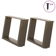 Noge za klub stolić U-oblik 2 kom Prirodni čelik 40 x (30-31) cm Čelik