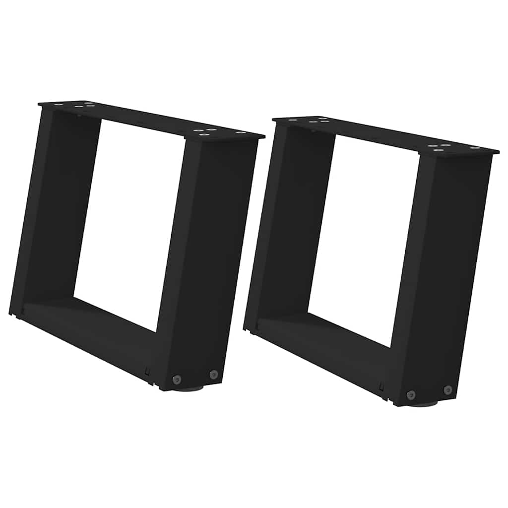 Noge za klub stolić U-oblik 2 kom Crne 50 x (30-31) cm Čelik