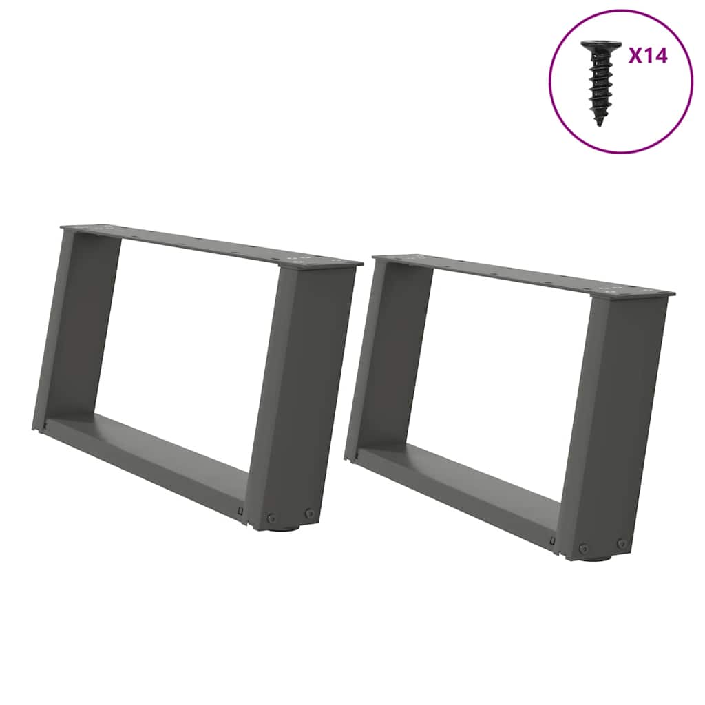 Noge za klub stolić U-oblik 2 kom 50 x (42-43) cm Čelik