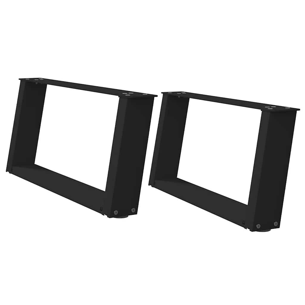 Noge za klub stolić U-oblik 2 kom Crne 70 x (30-31) cm Čelik