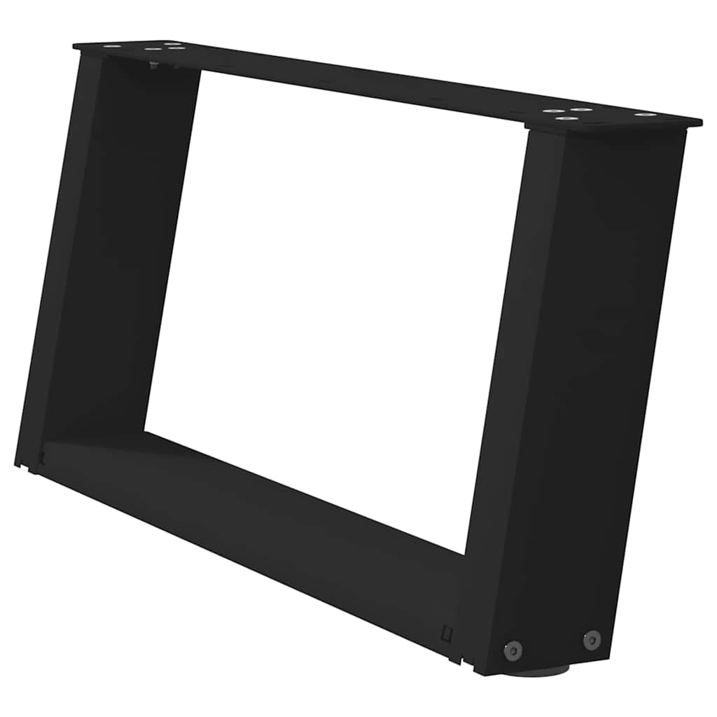 Noge za klub stolić U-oblik 2 kom Crne 70 x (30-31) cm Čelik