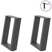 Noge za klub stolić U-oblik 2 kom antracit 38 x (42-43) cm čelik