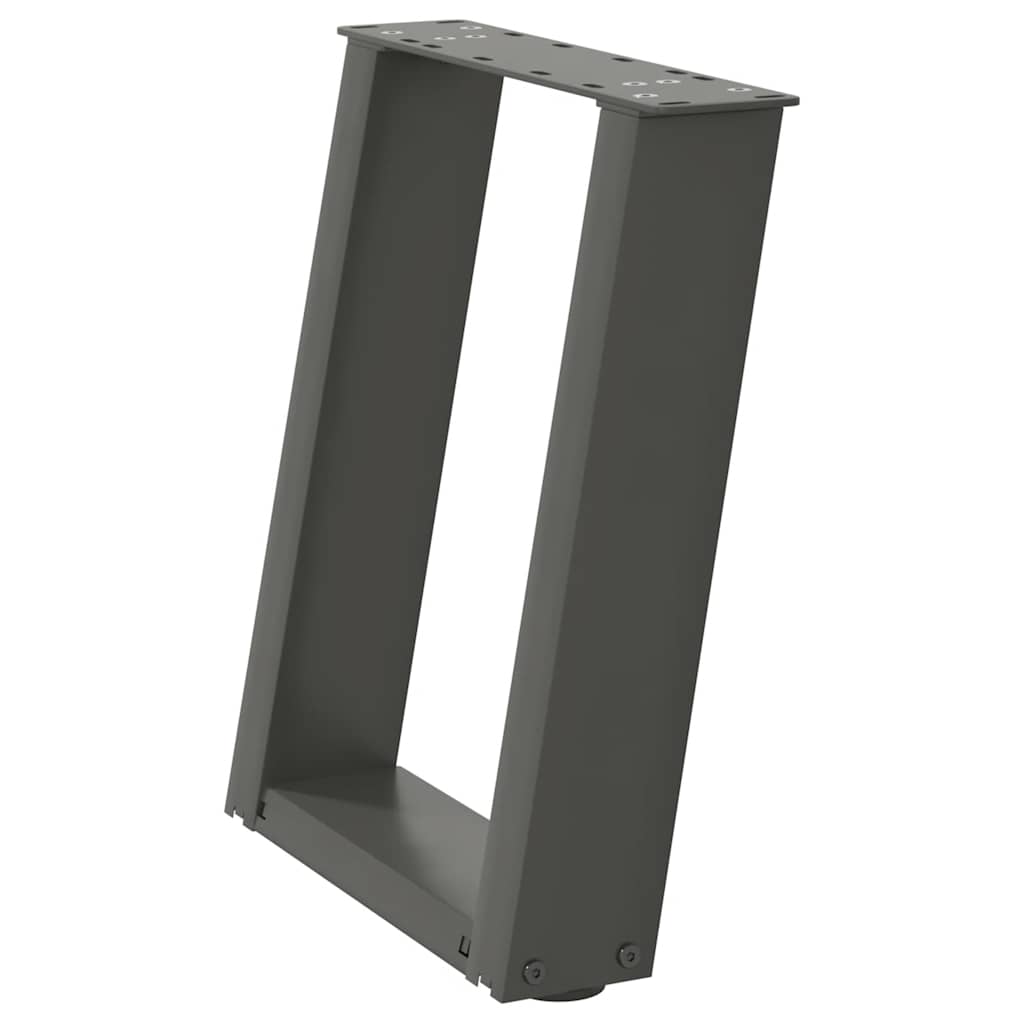 Noge za klub stolić U-oblik 2 kom antracit 38 x (42-43) cm čelik