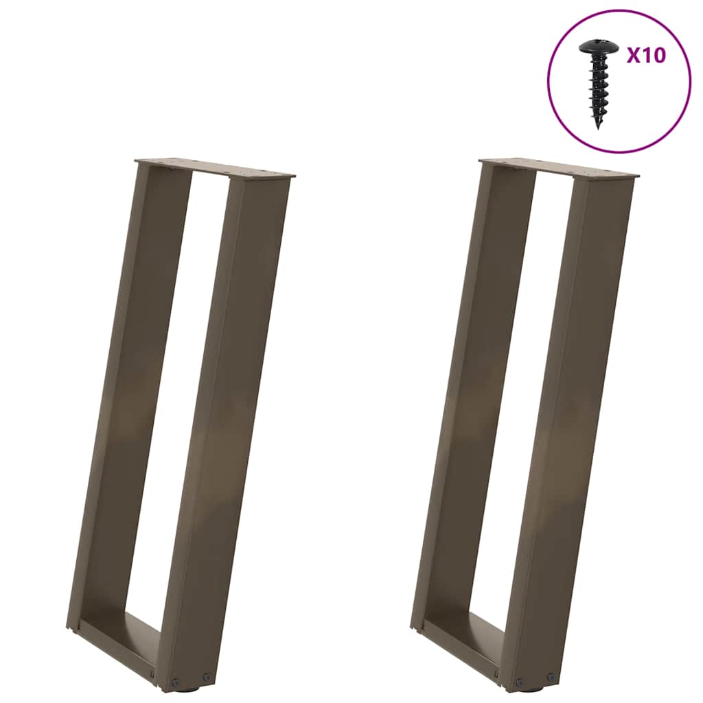 Noge za konzolni stol u obliku slova U, 2 kom, prirodni čelik, 28 x (72-73) cm, čelik