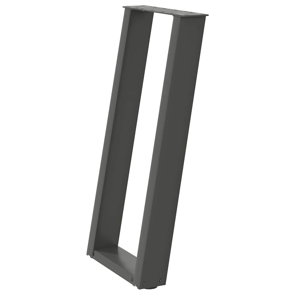 Noge za konzolni stol u obliku slova U, 2 kom, antracit, 38 x (72-73) cm, čelik