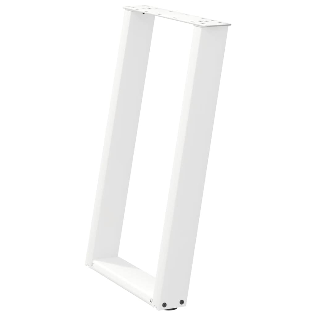Noge za blagovaonski stol U-oblik 2 kom Bijele 50 x (72-73) cm Čelik