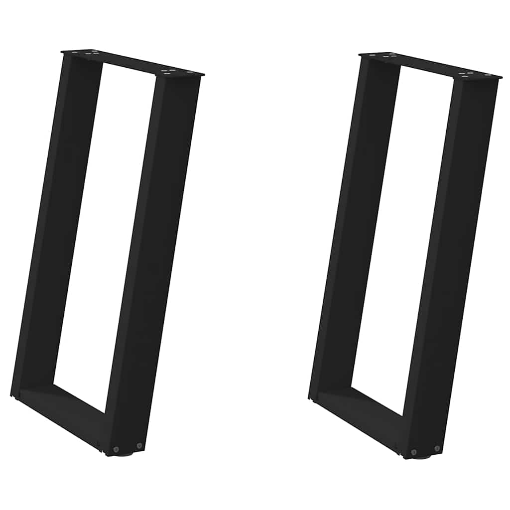 Noge za blagovaonski stol U-oblik 2 kom Crne 60 x (72-73) cm Čelik