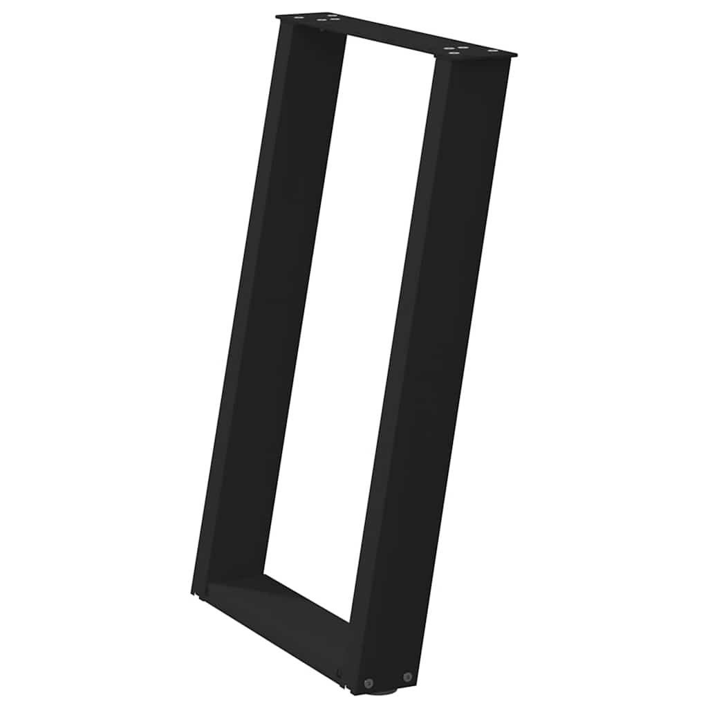 Noge za blagovaonski stol U-oblik 2 kom Crne 60 x (72-73) cm Čelik