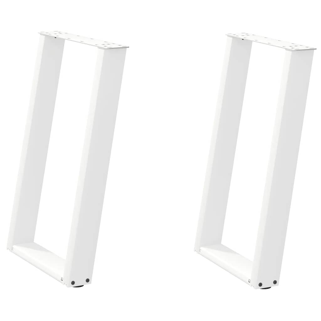 Noge za blagovaonski stol U-oblik 2 kom Bijele 60 x (72-73) cm Čelik