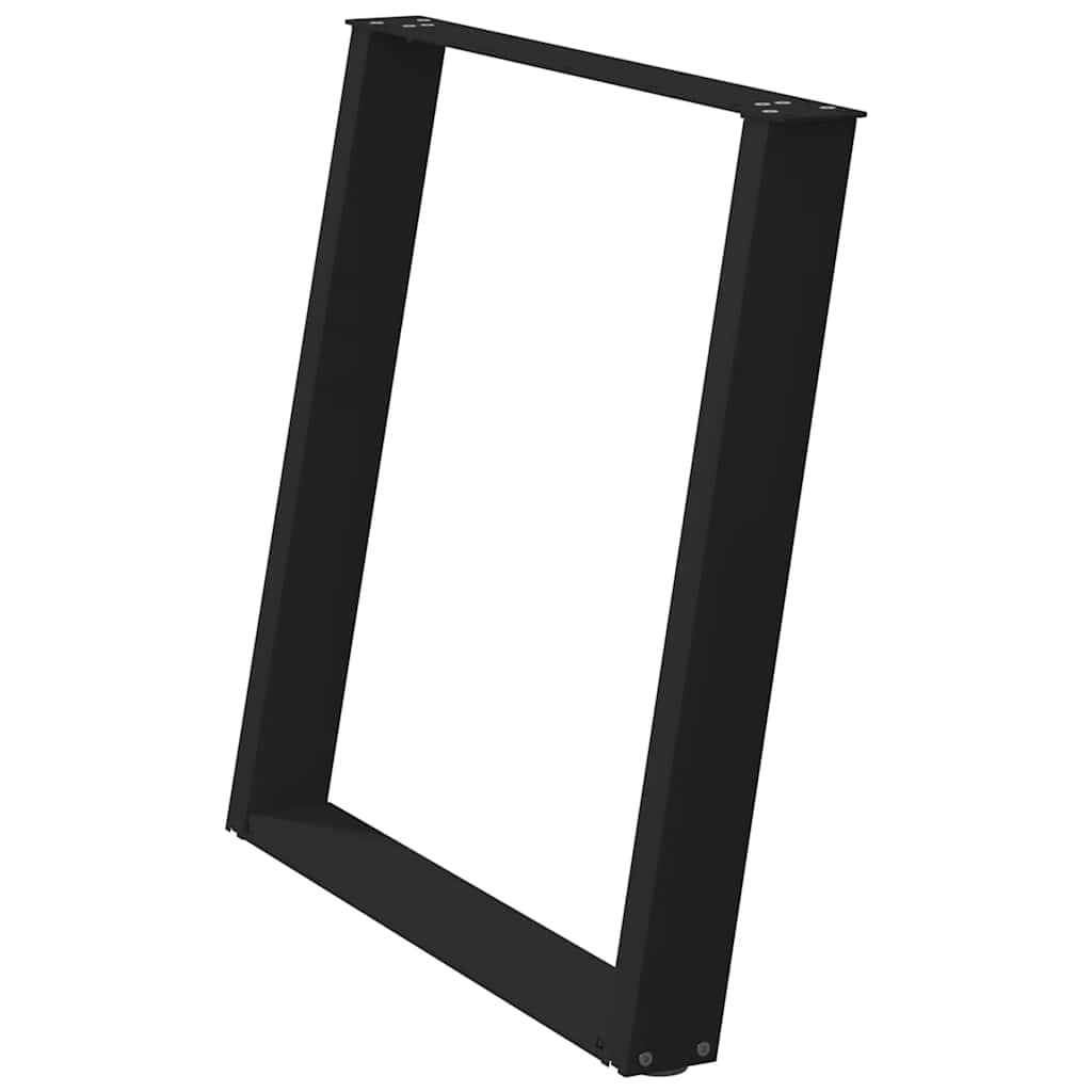 Noge za blagovaonski stol U-oblik 2 kom Crne 70 x (72-73) cm Čelik